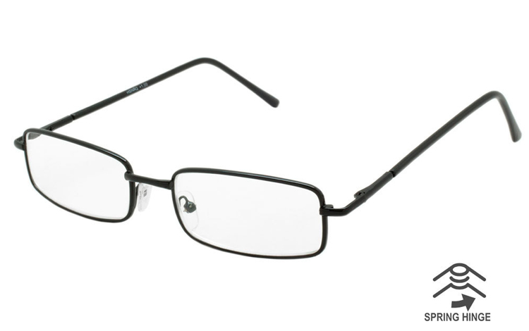 Flot enkelt brille i sort metal